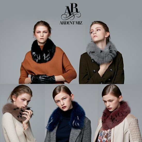 이라운드몰 글로벌이커머스 [스타일온에어] 아르덴미즈 16FW 팁포인트 폭스퍼 머플러