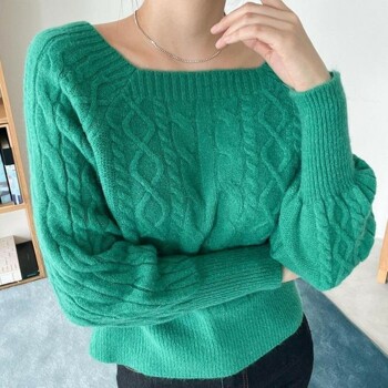[다잇템_패션]여자 슬림핏 내의 골지 스웨터 티셔츠
