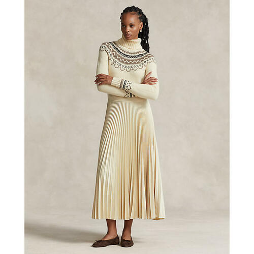 폴로 랄프 로렌 여성 하이브리드 스웨터 플리츠 터틀넥 드레스(WMPODRSNFA20572101)