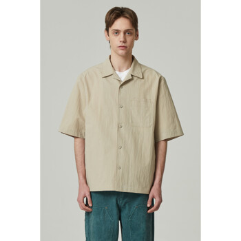 [CUSTOMELLOW] oversized multi-pocket half shirt_CWSAM24307BEX