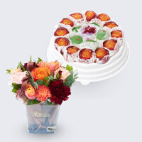 리치 카네이션 + 꽃모찌떡케익(중) 꽃배송