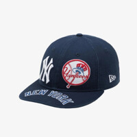 뉴에라모자 NQC 13953096 MLB 뉴욕 양키스 바이저 로고 레트로 크라운 스트랩백 오션사이드 블루