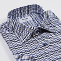 [레노마셔츠]ROUSG0-236-NY 스판 체크 반소매셔츠