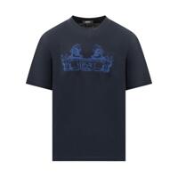 24SS 베르사체 반팔 티셔츠 10133021A09867 1UI20 NAVY BLUE