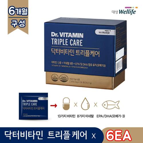 [대상웰라이프] 닥터비타민 트리플케어 (비타민13종+미네랄8종,EPA/DHA)/6개월 | 백화점을 클릭하다. AK 몰
