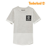 [팀버랜드키즈] 로고 프린트 배색 라운드 티셔츠(TLSDA17F_100)
