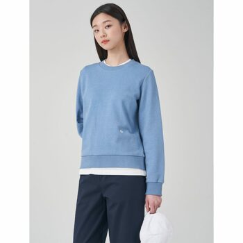 [빈폴레이디스] 레귤러핏 피그먼트 컬러 스웨트 셔츠  블루 (BF3141C01P)