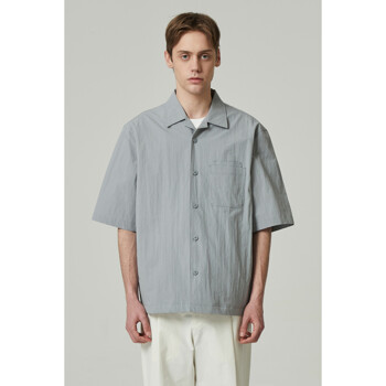 [CUSTOMELLOW] oversized multi-pocket half shirt_CWSAM24307GYX