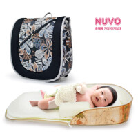 [NUVO] 휴대용 아기 가방 침대 및 기저귀가방 누보백 백팩 블랙플라워