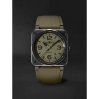 [BCD]  BELL & ROSS BR 03 오토매틱 41MM CERAMIC & 러버 시계 REF 노 BR03AMILCESRB B0080741786