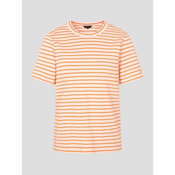 [빈폴레이디스] [Essential] 코튼 스트라이프 반소매 티셔츠  오렌지 (BF4342E018)