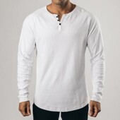 남성용 슬림핏 기본 봄 여름 긴팔 티셔츠