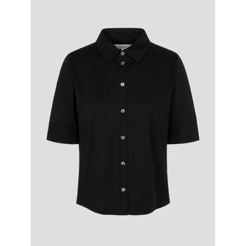 [빈폴레이디스] 리넨 혼방 5부 소매 티셔츠  블랙 (BF4442C025)