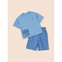 [BEANPOLE KIDS] 핫썸머 기능성 포켓 티셔츠 상하 세트  스카이 블루 (BI4542U02Q)