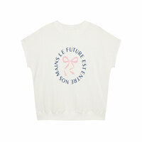 [BNX] 여성 라운드 레터링 리본 티셔츠