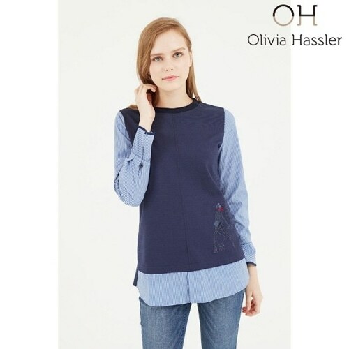 [올리비아하슬러] 셔츠 레이어드 티셔츠 (OH9STS106) | 백화점을 클릭하다. AK 몰