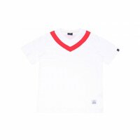 [TMRW] 라인배색 V넥 티셔츠(112TCT711M_WH)