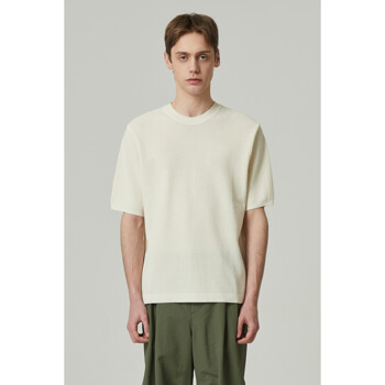 [CUSTOMELLOW] mesh crewneck sweater (short-sleeved)_CWWAM24404IVX