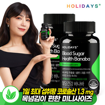 홀리데이즈 혈당건강 바나바 90정 2병 (6개월분)