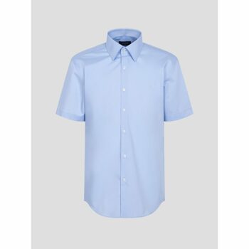 [ROGATIS] 스트레치 트윌 솔리드 레귤러핏 반팔 드레스 셔츠 - 스카이 블루 (MA4465FR1Q)
