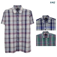 [에스엠진]울혼방 반팔 남방 셔츠 남성 반팔 셔츠 일반핏 SMJ1363