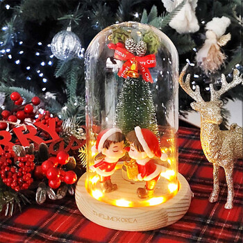 LED 빨간코 유리돔트리 무드등 크리스마스 장식 소품