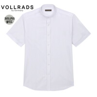 VOLLRADS폴라츠 슬림핏반팔 화이트 솔리드 레이온혼방 차이나카라셔츠