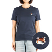 [메종키츠네] 24SS (LW00105KJ0008 INK BLUE) 여성 폭스헤드 반팔 티셔츠