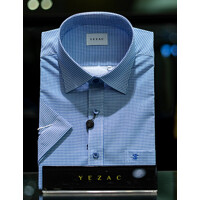 [예작셔츠] 남성 일반핏 프린트 반팔 남방 와이셔츠 (YJ4MBR217-BL)