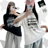 하이제시카 / 남녀공용 왕오버한 스탠드 오버핏 반팔 티셔츠