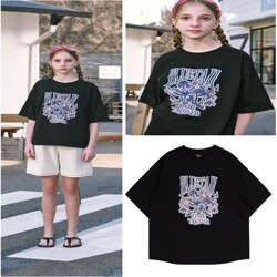 [블루테일]AYC8TS01BK 오버핏 블랙 반팔 티셔츠