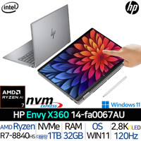HP 엔비 X360 14-FA0067AU 라이젠7 윈도우11 2in1 터치 태블릿 사무용 대학생 AI 노트북