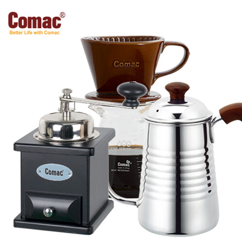 코맥 핸드드립 홈카페 3종세트(DN4MC6KW1)커피그라인더+드립세트+드립포트[커피용품핸드밀드립주전자]