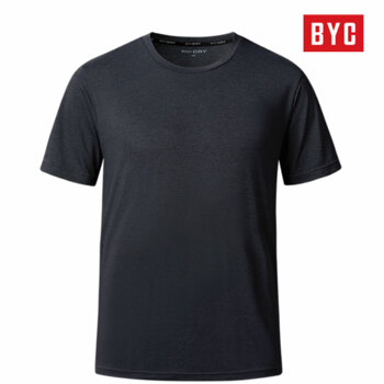 BYC 남성용 보디드라이 기능성 여름용 라운드 티셔츠 블랙 다크그레이