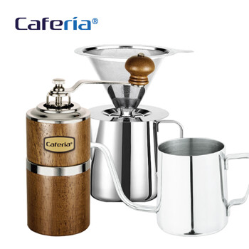카페리아 핸드드립 홈카페 3종세트(CDSS2/CM7/CKPS1) 커피그라인더+드립세트+드립포트[커피용품]