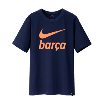 나이키 FC 바르셀로나 스우시 반팔티 네이비블루 남자 티셔츠 DB4811-492