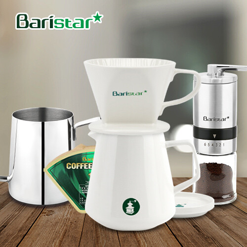 바리스타 핸드드립 홈카페 3종세트(BDP1BM4SBKW1) 커피그라인더+드립세트+드립주전자[커피용품]