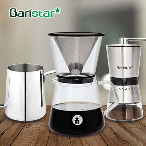 바리스타 핸드드립 홈카페 3종세트(BDG1BM1BKW1) 커피그라인더+드립세트+드립주전자[커피용품]