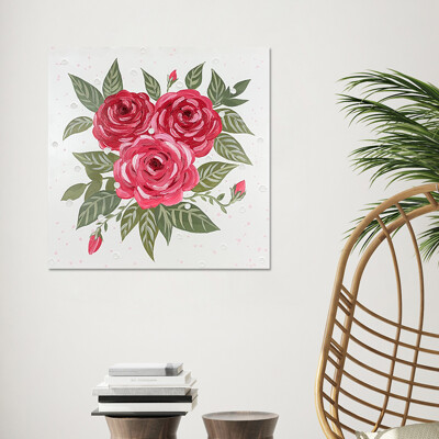 꽃 그림 거실 인테리어 서양화 캔버스 그림액자 (60x60cm)