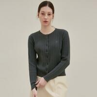 [얀써틴] MINIMAL TWIST CARDIGAN_CHARCOAL