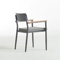 우드손잡이 모던 카페 테라스 암체어 의자+방석SET(2색) 유럽 업소 식탁 디자인 1인용