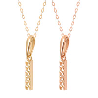 14K GOLD 정품 여성 데일리 레이어드 패션 컷팅 바 금 목걸이 45cm