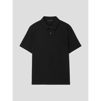 [로가디스] [SMART 4有] 코튼 솔리드 릴렉스핏 반소매 칼라 넥 티셔츠  블랙 (RY4342CL15)