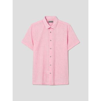[로가디스] [Essential] 리넨 혼방 반팔 미니멀 스트라이프 셔츠  핑크 (RY4465P70X)