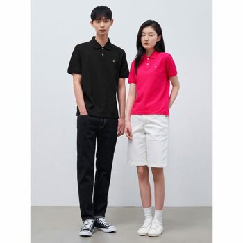 [빈폴] [Essential] 남녀공용 수피마 코튼 피케 티셔츠  블랙 (BC4242E015)