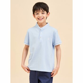 [BEANPOLE KIDS] 헨리넥 베이직 피케 티셔츠  스카이 블루 (BI4342U02Q)