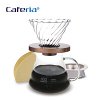 카페리아 나무/유리 핸드드립세트 600ml (CDN4) [커피필터/유리드리퍼/커피서버/핸드드립/커피용품]