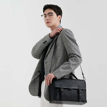 Bedford 11th  Polygon Double belted Medium Satchel [black combo]