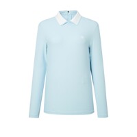 헤지스 골프 여성 23SS 블루 컬러배색 긴팔폴로티셔츠 WWTS3A222B1
