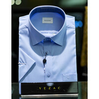 [예작셔츠] 남성 일반핏 스트레치 반팔 남방 와이셔츠 (YJ4MBR203-BL)